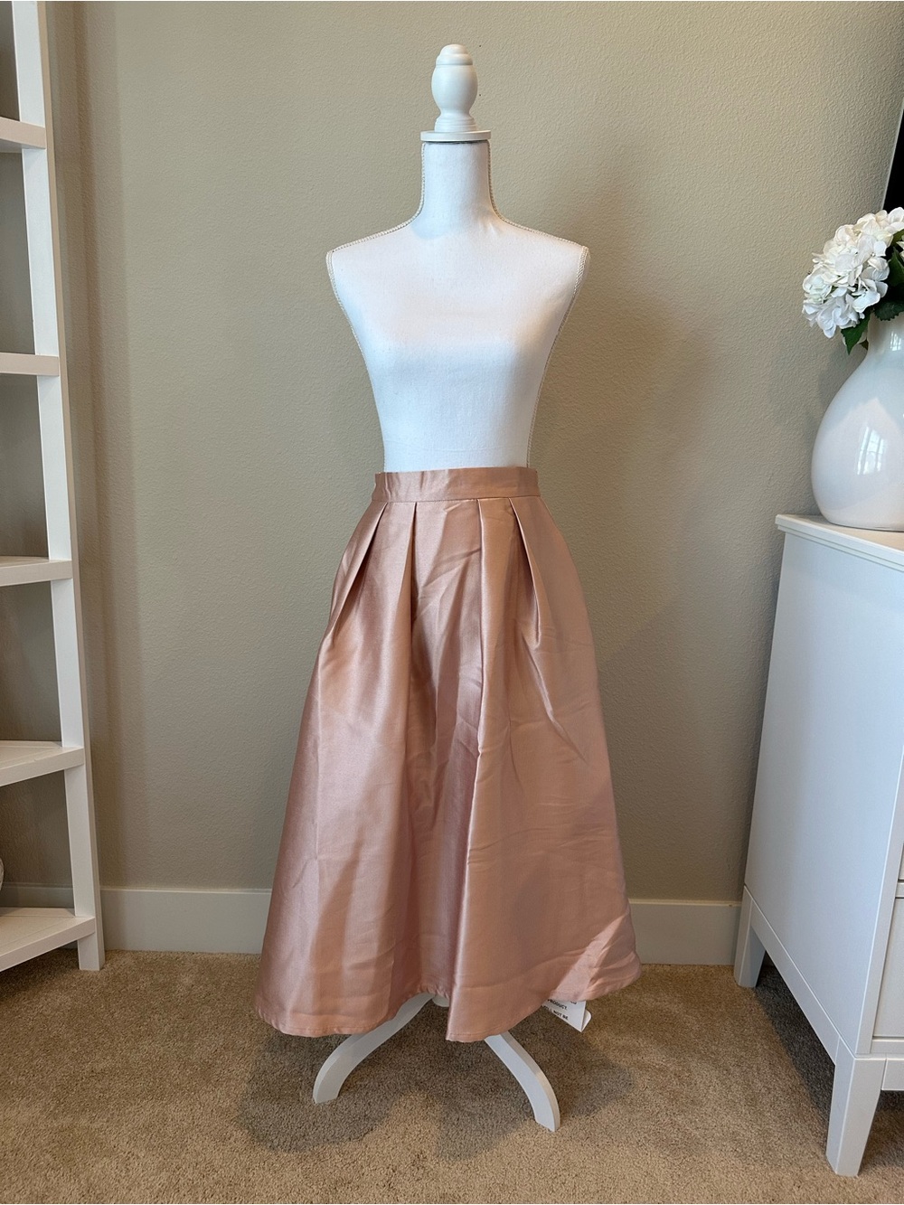 Chicwish Rose Gold Pleated Midi Skirt